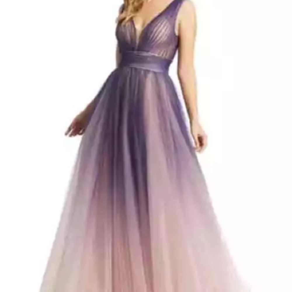 Elegant Purple Ombre Evening Gown